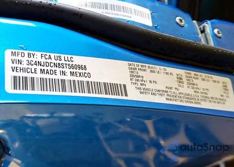 2025 Jeep Compass Limited z USA, uszkodzony, nr VIN 3C4NJDCN8ST560968